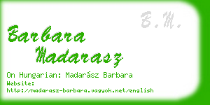 barbara madarasz business card